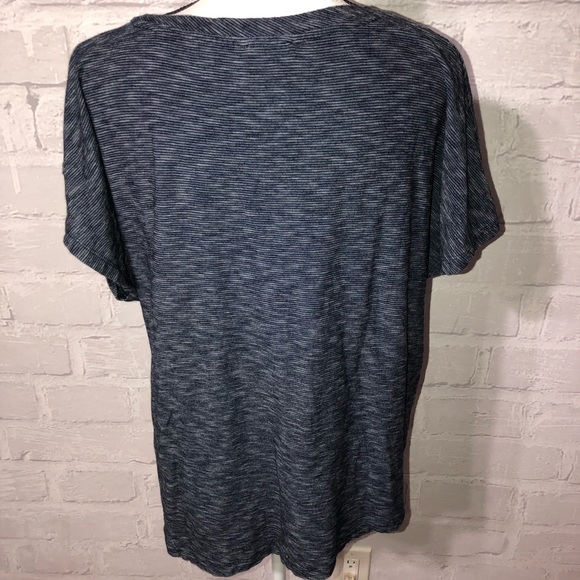 Deletta Basic Blue/Grey Top w/semi cap sleeve. H25 - Picture 6 of 7